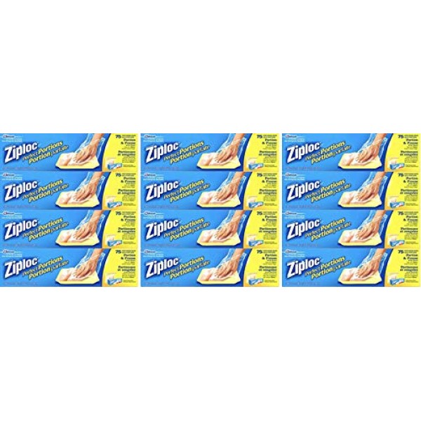 지퍼락 퍼펙트 포션 백 - 밀봉된 제조업체 케이스 팩 12개(각각 75개) - 총 900개 백