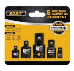 5피스 임팩트 소켓 어댑터 세트 및 리듀서 세트, 표준 SAE, 1/4, 3/8, 1/2 임팩트 드라이버 변환, CR-MO 스틸 임팩트 드라이버 및 렌치 변환 키트