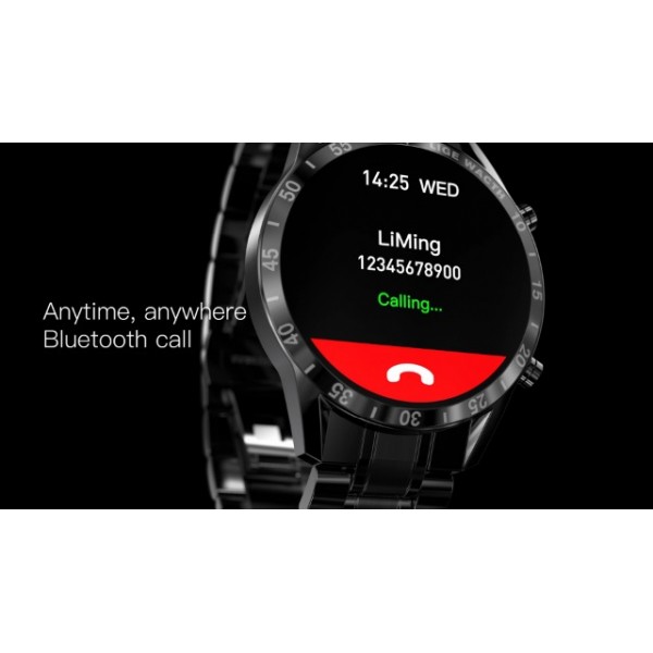 LIGE 남성용 스마트워치 피트니스 트래커(블루투스 통화 응답 심박수 안드로이드 휴대폰 iPhone, IP67 방수 스포츠 시계 스테인레스 스틸 1.3인치 터치스크린 휴대폰 시계 