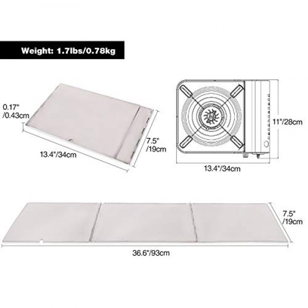 REDCAMP 접이식 스테인레스 스틸 스토브 윈드 스크린, 하이킹, 야외, 배낭 여행용 캠핑 스토브 앞 유리 부탄 버너 앞 유리