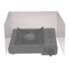 REDCAMP 접이식 스테인레스 스틸 스토브 윈드 스크린, 하이킹, 야외, 배낭 여행용 캠핑 스토브 앞 유리 부탄 버너 앞 유리