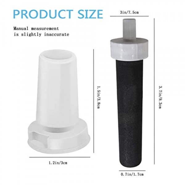 브리타 물병과 호환되는 4개 물린 밸브 교체, 브리타 물병 절연 필터링용 2개 브리타 워터 필터가 있는 실리콘 물병 마우스피스 교체용 워터 밸브