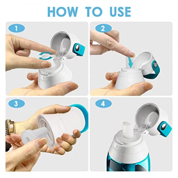 브리타 물병과 호환되는 4개 물린 밸브 교체, 브리타 물병 절연 필터링용 2개 브리타 워터 필터가 있는 실리콘 물병 마우스피스 교체용 워터 밸브