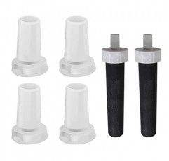 브리타 물병과 호환되는 4개 물린 밸브 교체, 브리타 물병 절연 필터링용 2개 브리타 워터 필터가 있는 실리콘 물병 마우스피스 교체용 워터 밸브