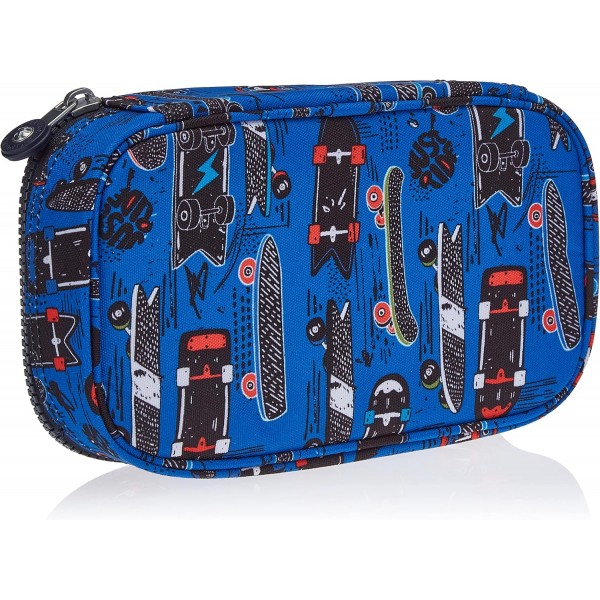 Kipling 50 PENS, 중형 필통, 최대 50개의 펜 수용, 21cm, 1L, New Scate Print Small