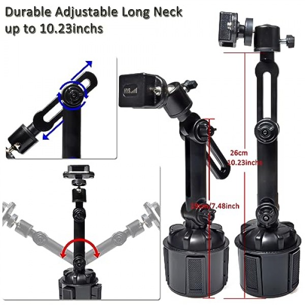 HYS 컵 홀더 워키 토키 클립 마운트, 차량용 컵 휴대용 라디오 홀더 [안전하고 안정적] 컵 홀더 양방향 라디오, 홀더 라디오 Motorola Icom Baofeng Kenwood Radio용 자동차 크래들