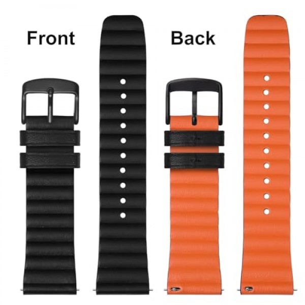 남성용 및 여성용 Anbeer 가죽 시계 밴드, 18mm 20mm 22mm 퀵 릴리스 프리미엄 교체 시계 스트랩