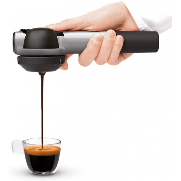 Handpresso - Handpresso Pump Silver 48256: ESE 포드 또는 분쇄 커피를 위한 휴대용, 여행 및 수동 에스프레소 커피 메이커 기계