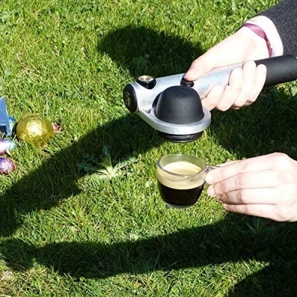 Handpresso - Handpresso Pump Silver 48256: ESE 포드 또는 분쇄 커피를 위한 휴대용, 여행 및 수동 에스프레소 커피 메이커 기계