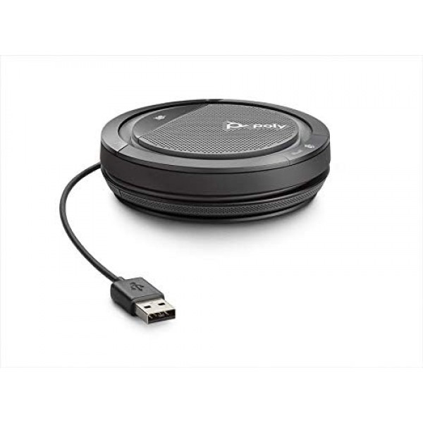 USB-A 연결, 전이중 오디오, Microsoft Teams, 검정색을 갖춘 Plantronics 모바일 회의 스피커 'Calisto 3200-M'