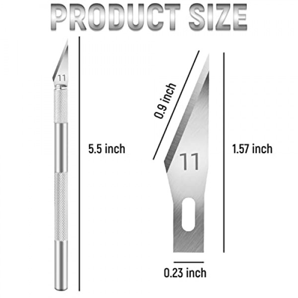 Jetmore 10 팩 Exacto 칼, 스테인레스 스틸 Exacto 칼 세트, 호박 조각, DIY, 예술, 절단, 스텐실을 위한 날카로운 정밀 취미 칼 공예 칼 키트