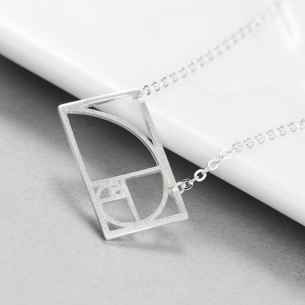 Helen De Lete Innovative Golden Ratio 스털링 실버 칼라 목걸이