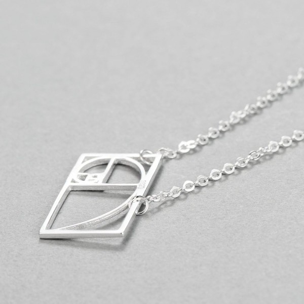 Helen De Lete Innovative Golden Ratio 스털링 실버 칼라 목걸이