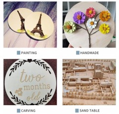 Ksvaye 12 Pcs 라운드 나무 디스크 공예에 대 한 20cm 직경 나무 접시 천연 나무 디스크 처리되지 않은 3mm 두꺼운 합판 합판 보드 발사 나무 나무 디스크 장식 공예 그림