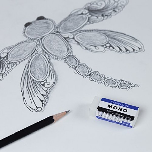 톰보우 57321 모노 지우개, 흰색, 소형, 5팩. 종이에 손상을 주지 않고 깔끔하게 흔적을 제거합니다.