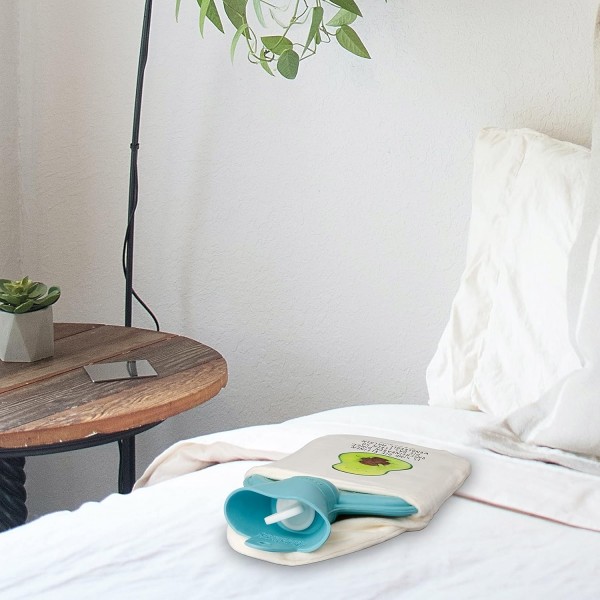 Mr. & Mrs. Panda 씨있는 아보카도 뜨거운 물병 - 선물, 씨앗 베개, 아보카도 씨, 열 베개, 뜨거운 물병 덮개, 건강, 아보카도, 스마일, 흰색 폴리 에스테르