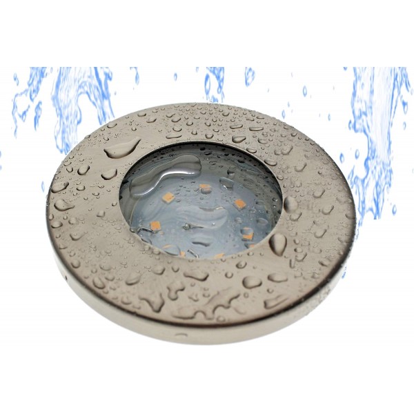 Trango TG6729IP-032M3 LED 매입형 욕실 스포트라이트 3x3 와트 LED 모듈 울트라 플랫 3 cm 설치 깊이 3 무광 니켈 세트