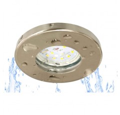 Trango TG6729IP-032M3 LED 매입형 욕실 스포트라이트 3x3 와트 LED 모듈 울트라 플랫 3 cm 설치 깊이 3 무광 니켈 세트