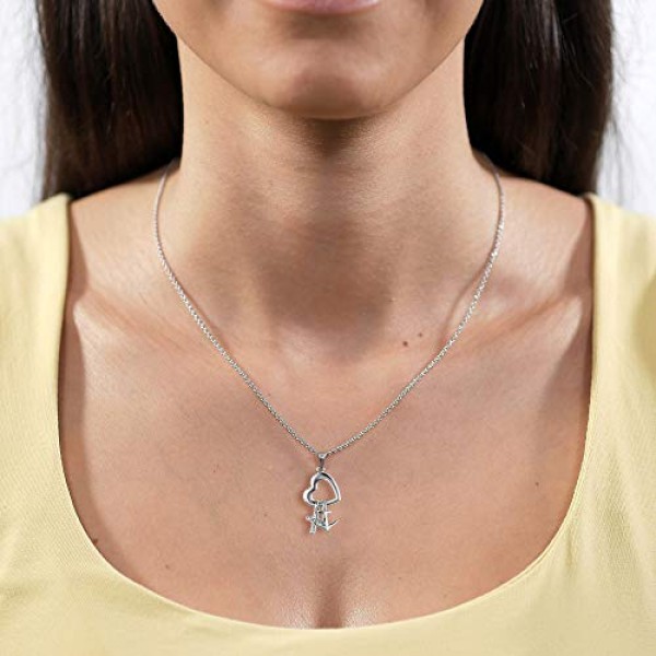 Trendor 믿음 사랑 희망 펜던트 목걸이 925 실버 여성을 위한 세련된 실버 주얼리, 이 목걸이는 훌륭한 선물 아이디어입니다 39434, 큐빅 지르코니아