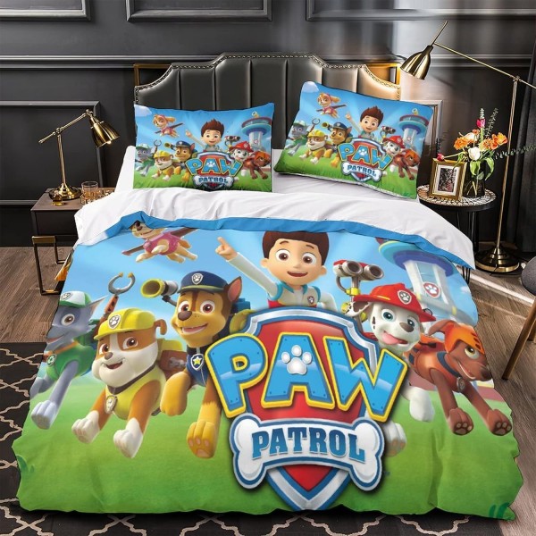 ICIFN 3D 인쇄 침구 이불 커버 세트 Paw Patrol Quilt Cover for 3 Pcs 침구 세트 지퍼 클로저 Ultra Soft Microfiber Closure for Kids Teens AdultsDouble(200x200cm)