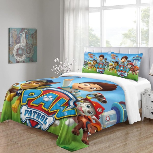 ICIFN 3D 인쇄 침구 이불 커버 세트 Paw Patrol Quilt Cover for 3 Pcs 침구 세트 지퍼 클로저 Ultra Soft Microfiber Closure for Kids Teens AdultsDouble(200x200cm)