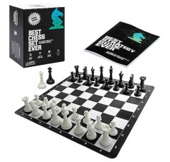 역대 최고의 체스 세트 토너먼트 체스 세트, 1X 단일 가중치 Staunton 조각, 20인치 x 20인치 접이식 실리콘 보드, 단일 헤비급 에디션