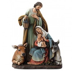 Joseph's Studio by Roman - 헛간 동물이 포함된 슬림 프로필 성가족 인물, 7.5