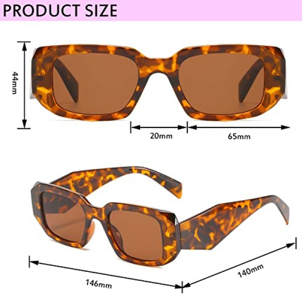 Ggpyyon 레트로 90s 여성용 직사각형 선글라스 패션 선글라스 빈티지 작은 사각형 프레임 UV400 보호 안경