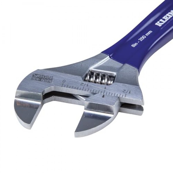 Klein Tools D86936 조정 가능한 렌치, 더 얇은 조와 고광택 크롬 마감으로 단조, 8인치