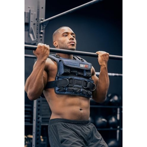 지퍼 옵션이 있는 miR 공기 흐름 가중 조끼 20lbs - 60lbs 견고한 철제 무게 기계 세탁 가능. 남성 및 여성을 위한 운동 조끼