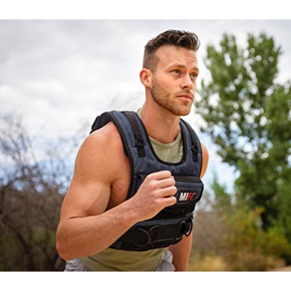 지퍼 옵션이 있는 miR 공기 흐름 가중 조끼 20lbs - 60lbs 견고한 철제 무게 기계 세탁 가능. 남성 및 여성을 위한 운동 조끼