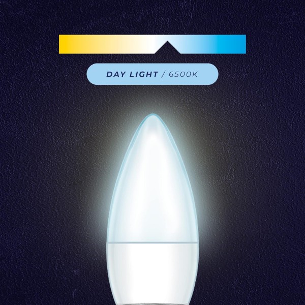 Maxim LED 양초 소형 에디슨 나사(주광색) - 6watt(40watt)(10팩), 40MLCSESDL5X10 1개(1팩) 일광 백색