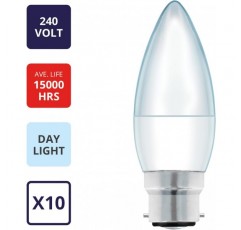 Maxim LED 양초 소형 에디슨 나사(주광색) - 6watt(40watt)(10팩), 40MLCSESDL5X10 1개(1팩) 일광 백색