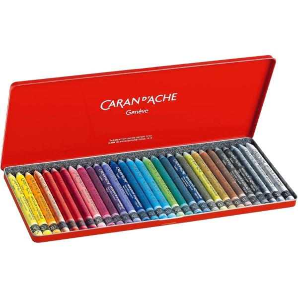 크리에이티브 아트 재료 Caran D'Ache NeoColor II 수용성 왁스 파스텔 세트, 멀티 컬러, 30개 팩 멀티 컬러 1개