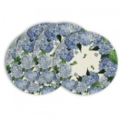 Artoid 모드 수채화 수국 여름 라운드 Placemats 식사 장식을위한 4, 15 인치 여름 라운드 테이블 매트 세트