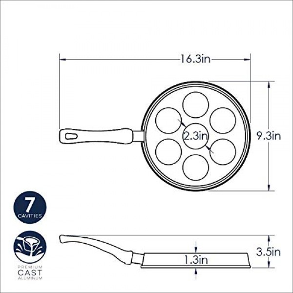 Nordic Ware 덴마크 Ebelskiver 팬, 블랙 16.00 x 9.63 x 2.38인치