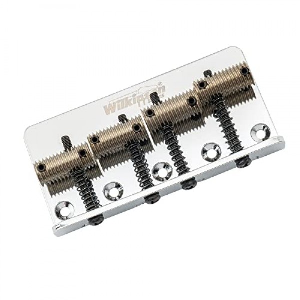 Wilkinson WOB41T 57mm(2-1/4인치) 정밀/재즈 베이스용 4현 베이스 브리지 스레드 안장, 크롬