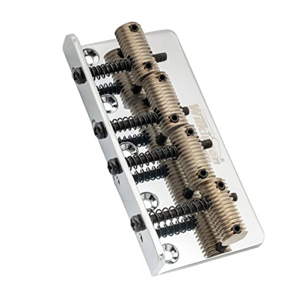 Wilkinson WOB41T 57mm(2-1/4인치) 정밀/재즈 베이스용 4현 베이스 브리지 스레드 안장, 크롬