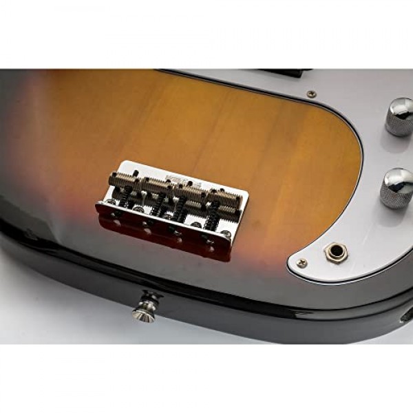 Wilkinson WOB41T 57mm(2-1/4인치) 정밀/재즈 베이스용 4현 베이스 브리지 스레드 안장, 크롬