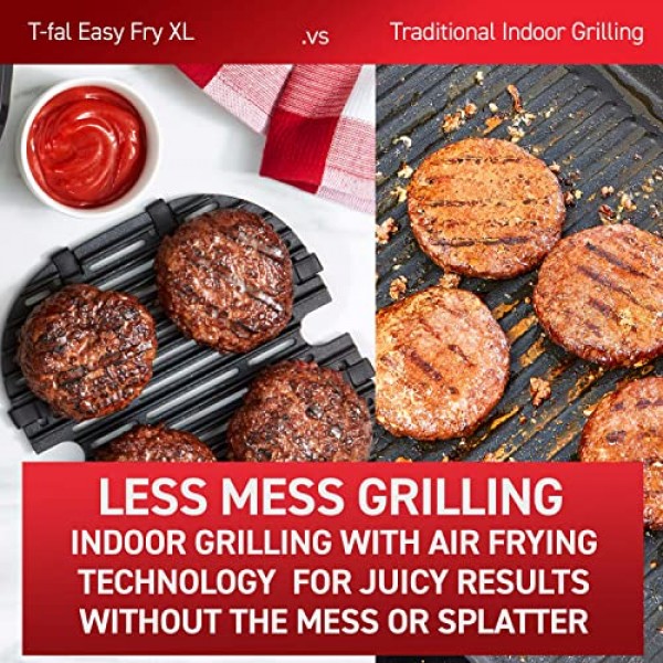 T-fal 에어프라이어 및 그릴 콤보 디지털, 2-in-1, 4.4쿼터, 블랙