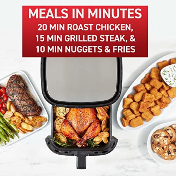 T-fal 에어프라이어 및 그릴 콤보 디지털, 2-in-1, 4.4쿼터, 블랙