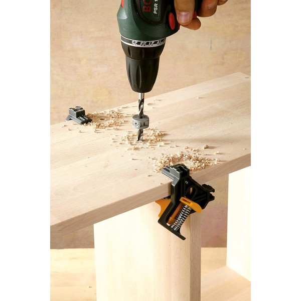 Wolfcraft Universal Dowel Jig (클린 코너용 실용 Dowel Jig) 및 Universal Depth Stop Set 3 Pcs. I 2755000 I 제한된 깊이 드릴링용