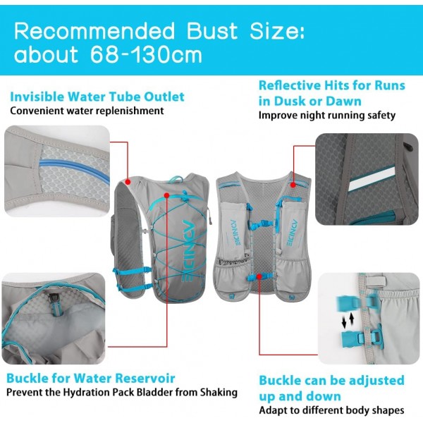 하이드레이션 팩, Geila Running 하이드레이션 조끼, 마라톤 트레일 러닝 백팩, 통기성 백팩, 아웃도어 스포츠 마라토너 러닝 조끼, 라이트 워터 백팩, 블랙