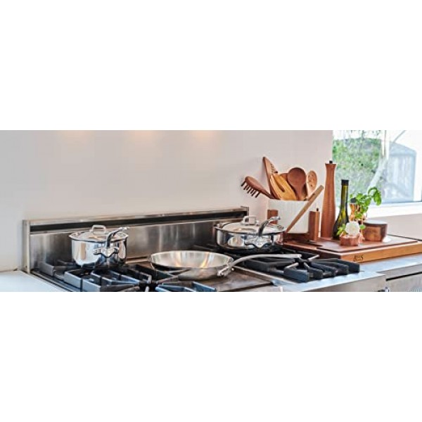 Mauviel M'Cook 5겹 광택 스테인리스 스틸 5피스 조리기구 세트, 주조 스테인리스 스틸 손잡이 포함, 프랑스산