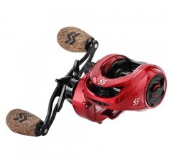 Sougayilang 베이트캐스팅 릴, 자기 제동 시스템을 갖춘 8:1 기어비 낚시 릴 캐스팅 릴, 9 + 1 볼 베어링 매우 부드러운 부식 방지 베이트캐스터 릴