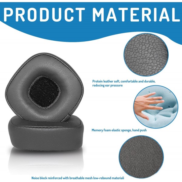 부드러운 단백질 가죽과 메모리 폼으로 제작된 Marshall Major IV 무선 헤드폰 교체용 이어 패드와 호환되는 Adhiper Major IV 이어 패드(검은색)