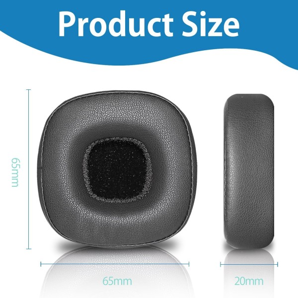 부드러운 단백질 가죽과 메모리 폼으로 제작된 Marshall Major IV 무선 헤드폰 교체용 이어 패드와 호환되는 Adhiper Major IV 이어 패드(검은색)