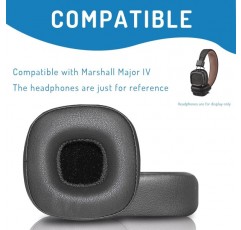 부드러운 단백질 가죽과 메모리 폼으로 제작된 Marshall Major IV 무선 헤드폰 교체용 이어 패드와 호환되는 Adhiper Major IV 이어 패드(검은색)