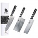 KYOKU Shogun 시리즈 8" 전문 요리사 칼 + 7" 나키리 칼 + 7" 야채 식칼 - 일본 VG10 강철 코어 단조 다마스커스 칼날
