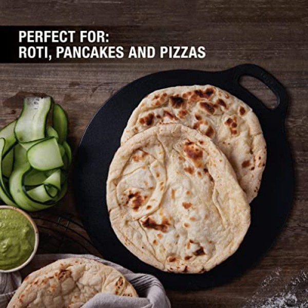 Victoria Cast Iron Dosa Pan. Pizza Pan, Crepe Pan, Dosa Tawa, Roti Tawa, Budare, 12 Inch: Home & Kitchen